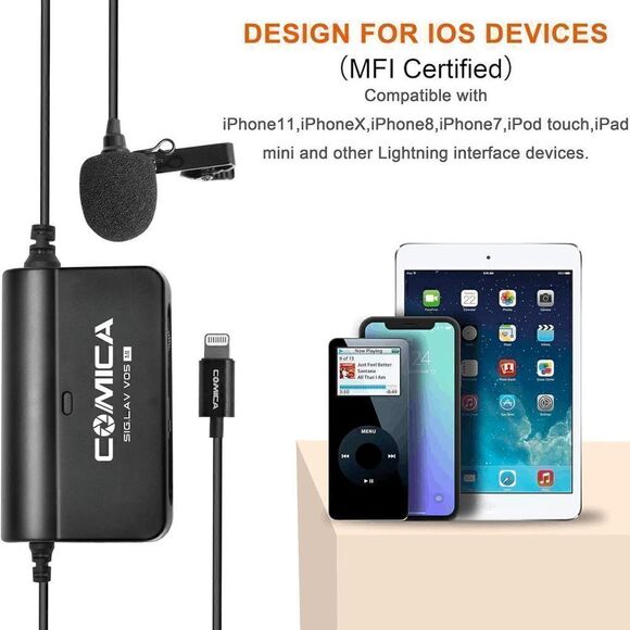 NWT Comica Audio SIG.LAV V05 MI Omnidirectional Lavalier Microphone with Gain an - Picture 3 of 13